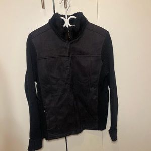 black suede& fur longsleeve vest🎀